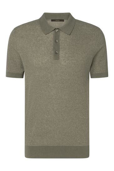 WINDSOR. Leinenmix-Polo 'Lindo' graugrün