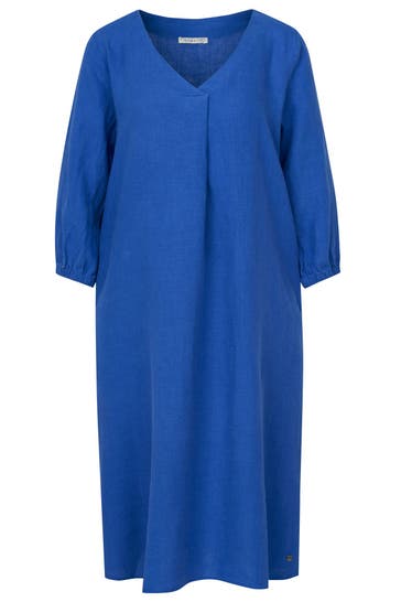 BUGATTI Leinenkleid royalblau