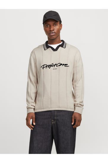 JACK & JONES Strick-Polo zweifarbig