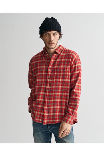 GANT Flanell-Hemd kariert Relaxed Fit