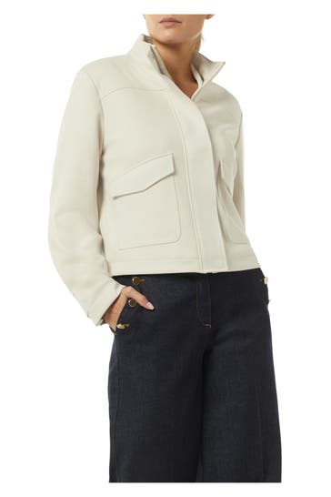 COMMA, Lederimitat-Jacke sand