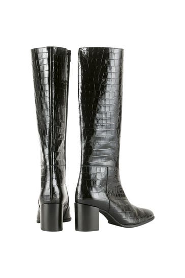 HÖGL Lederstiefel kroko schwarz