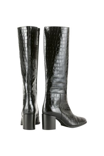 HÖGL Lederstiefel kroko schwarz