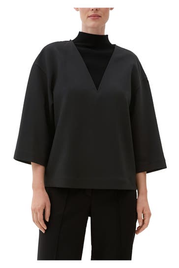 S.OLIVER BLACK LABEL Casual-Bluse schwarz