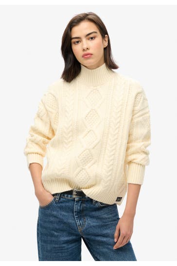 SUPERDRY Strickpullover vanille