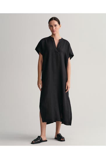 GANT Leinenkleid 'Caftan' schwarz