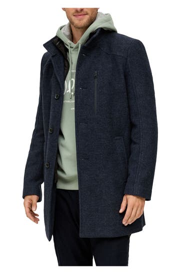 S.OLIVER Wollmix-Mantel nachtblau