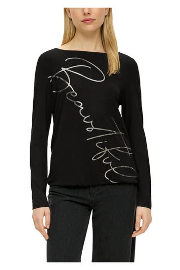 S.OLIVER Longsleeve schwarz