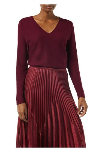 COMMA, Feinstrickpullover weinrot