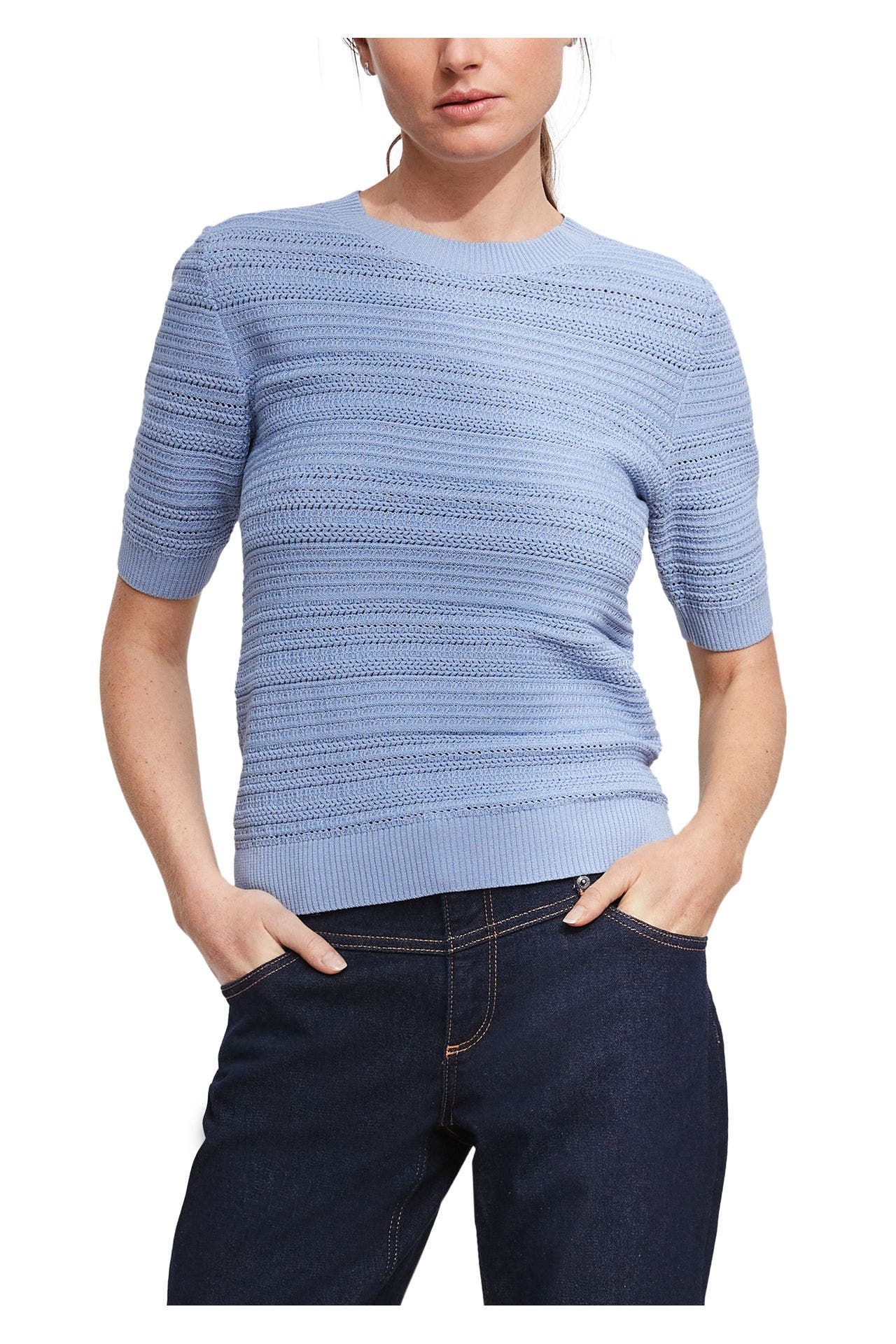 COMMA, Strickshirt taubenblau, Bild 1
