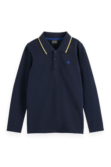 SCOTCH & SODA Langarm-Polo navy