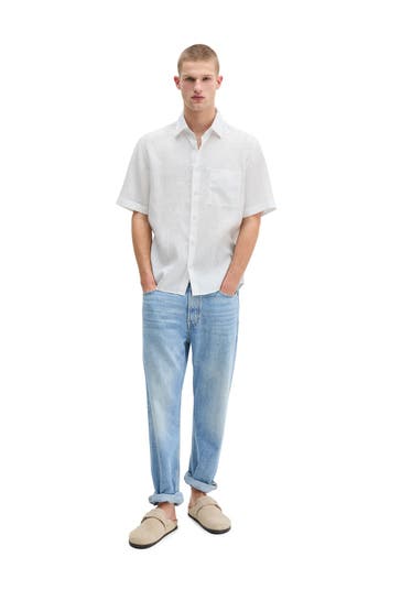 MARC O'POLO Kurzarmhemd weiß Regular Fit