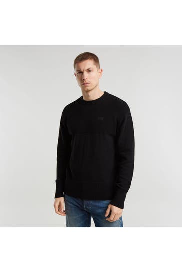 G-STAR Strickpullover 'Fisherman' schwarz