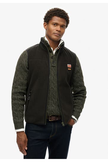 SUPERDRY Fleece-Weste schwarz