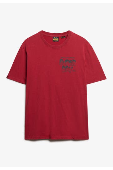 SUPERDRY T-Shirt 'B-Movie Graphic' dunkelrot
