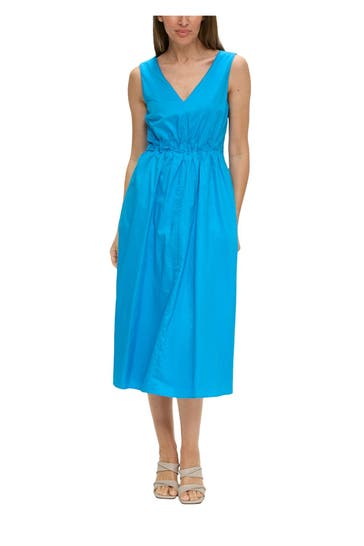 S.OLIVER BLACK LABEL Midikleid azurblau