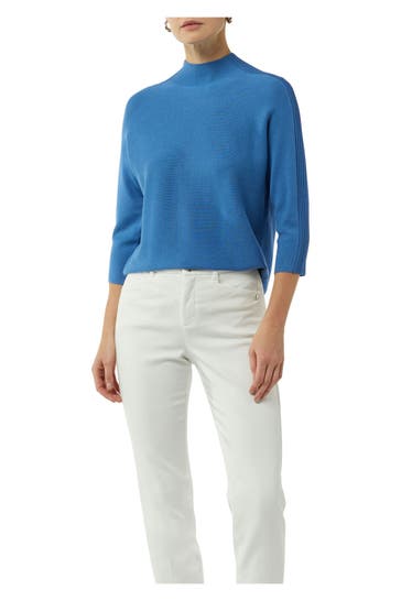 COMMA, Strickpullover azurblau