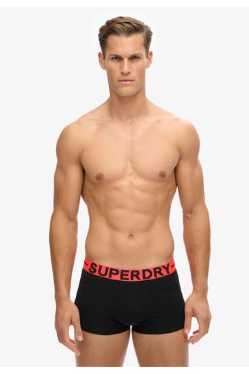 SUPERDRY 3er Pack Boxer Trunks schwarz