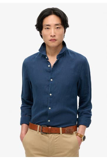 SUPERDRY Leinen-Hemd 'Vacation' Slim Fit