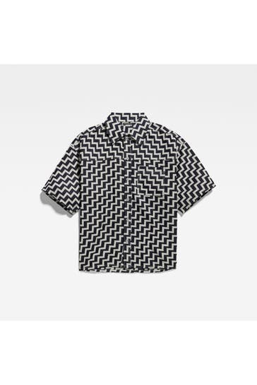G-STAR Kurzarmhemd gemustert Oversize Fit