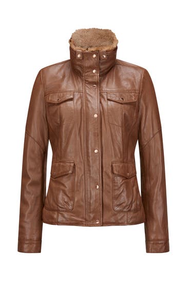 MILESTONE Lederjacke 'Madeleine' braun