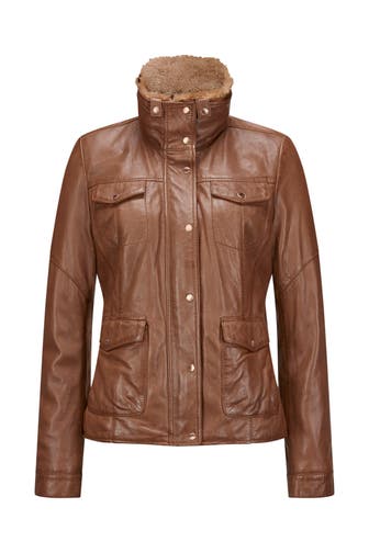 MILESTONE Lederjacke 'Madeleine' braun