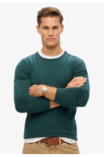 SUPERDRY Strickpullover 'Essentials' tannengrün