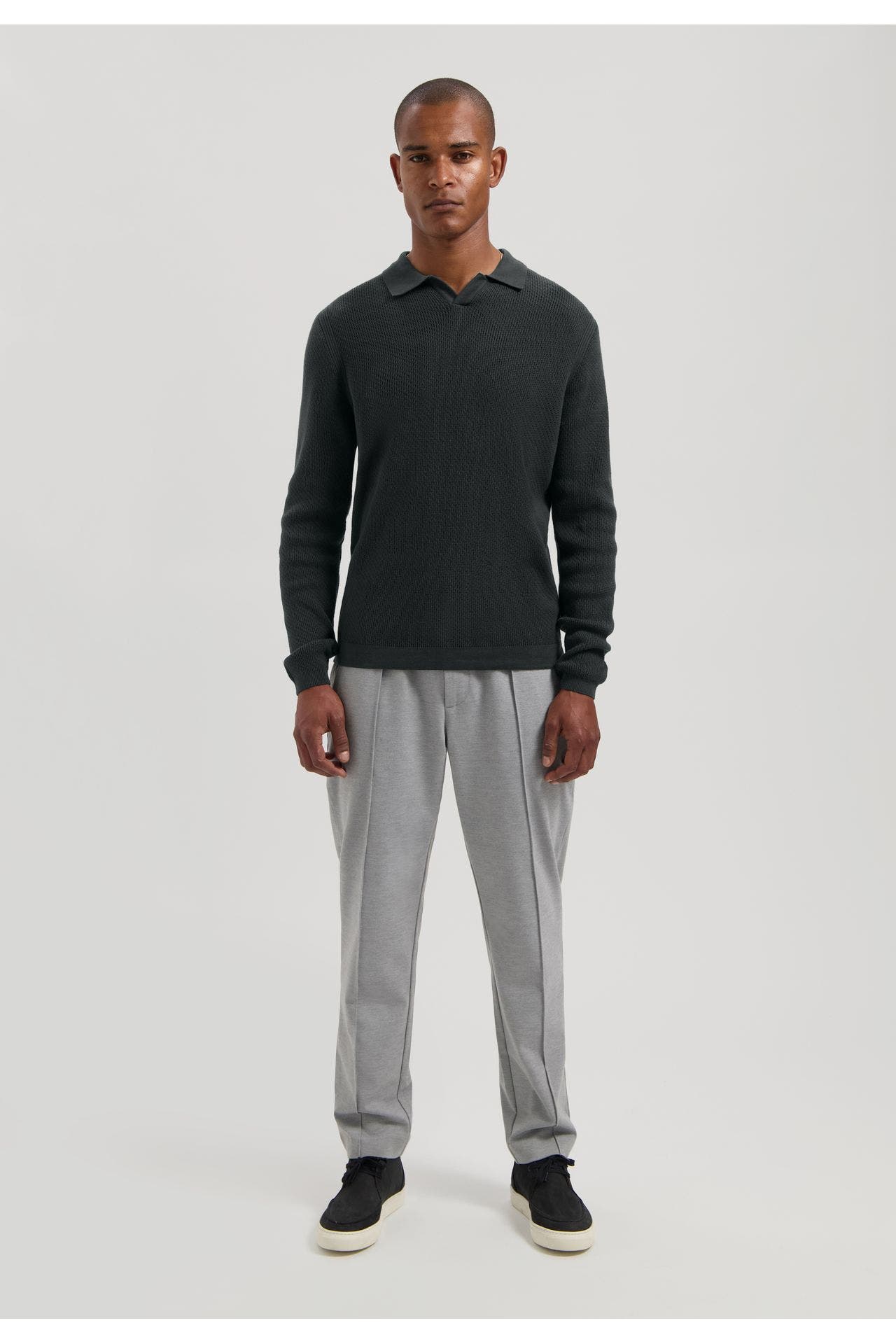 DSTREZZED Polo-Strickpullover waldgrün, Bild 1