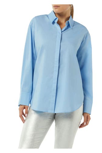 COMMA, Oversize-Bluse hellblau