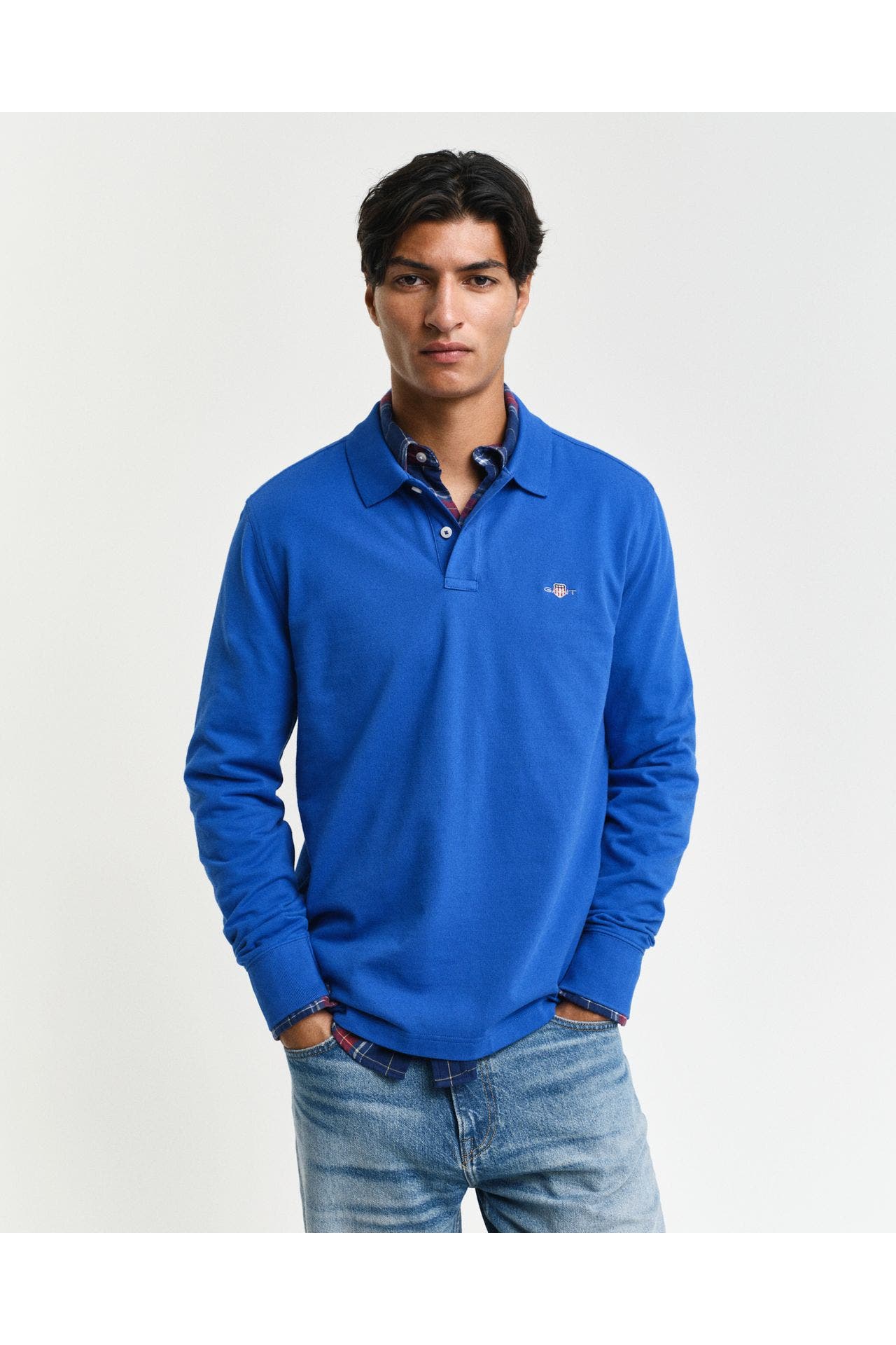 GANT Langarm-Polo royalblau, Bild 1