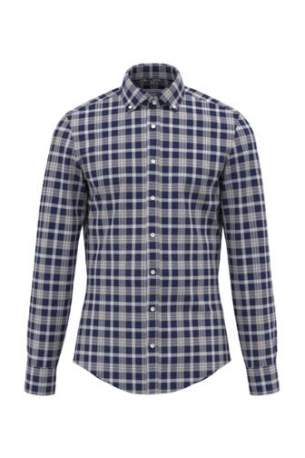 SEIDENSTICKER Business-Hemd Karo Dunkelblau Slim Fit