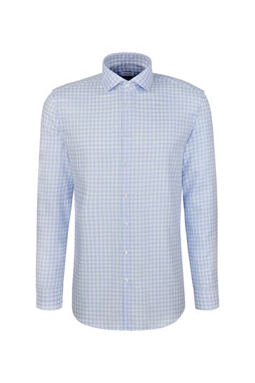 SEIDENSTICKER Business-Hemd Karo Hellblau Regular Fit