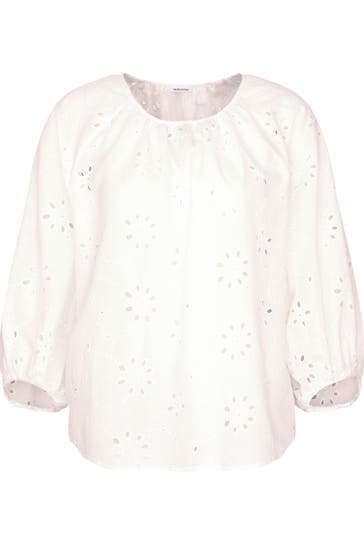 SEIDENSTICKER Business-Bluse Stickerei Weiß