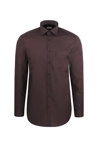 SEIDENSTICKER Business-Hemd Uni Braun Regular Fit