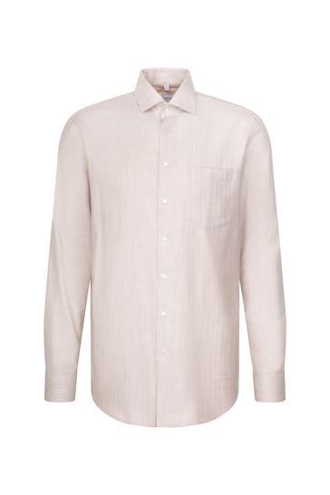 SEIDENSTICKER Business-Hemd Fischgrat Beige Regular Fit