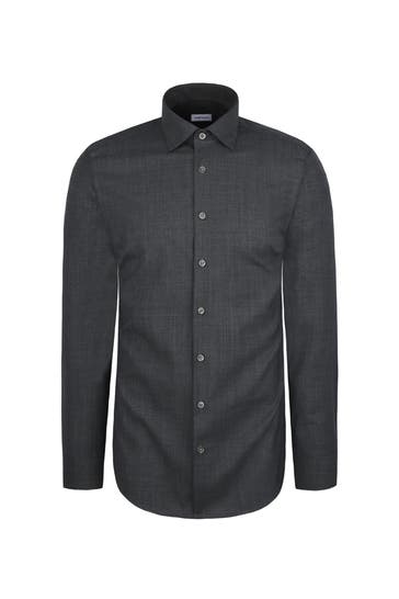 SEIDENSTICKER Business-Hemd Uni Grau Slim Fit