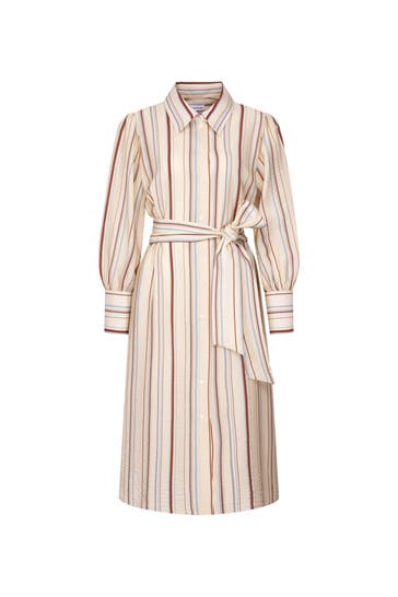 SEIDENSTICKER Casual-Kleid Gestreift Beige