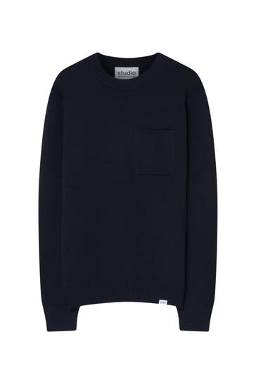 SEIDENSTICKER Pullover Uni Dunkelblau