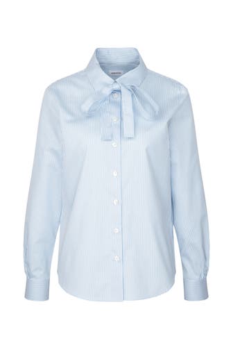 SEIDENSTICKER Business-Bluse Streifen Mittelblau