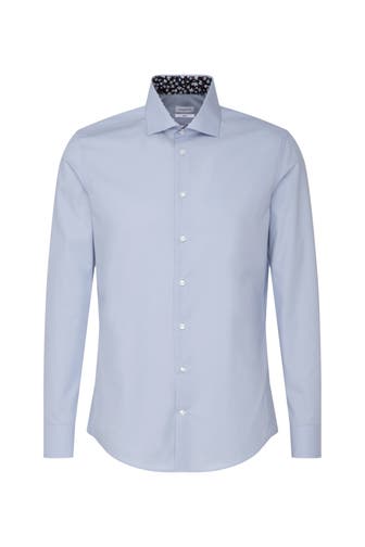 SEIDENSTICKER Business-Hemd Uni Hellblau Slim Fit