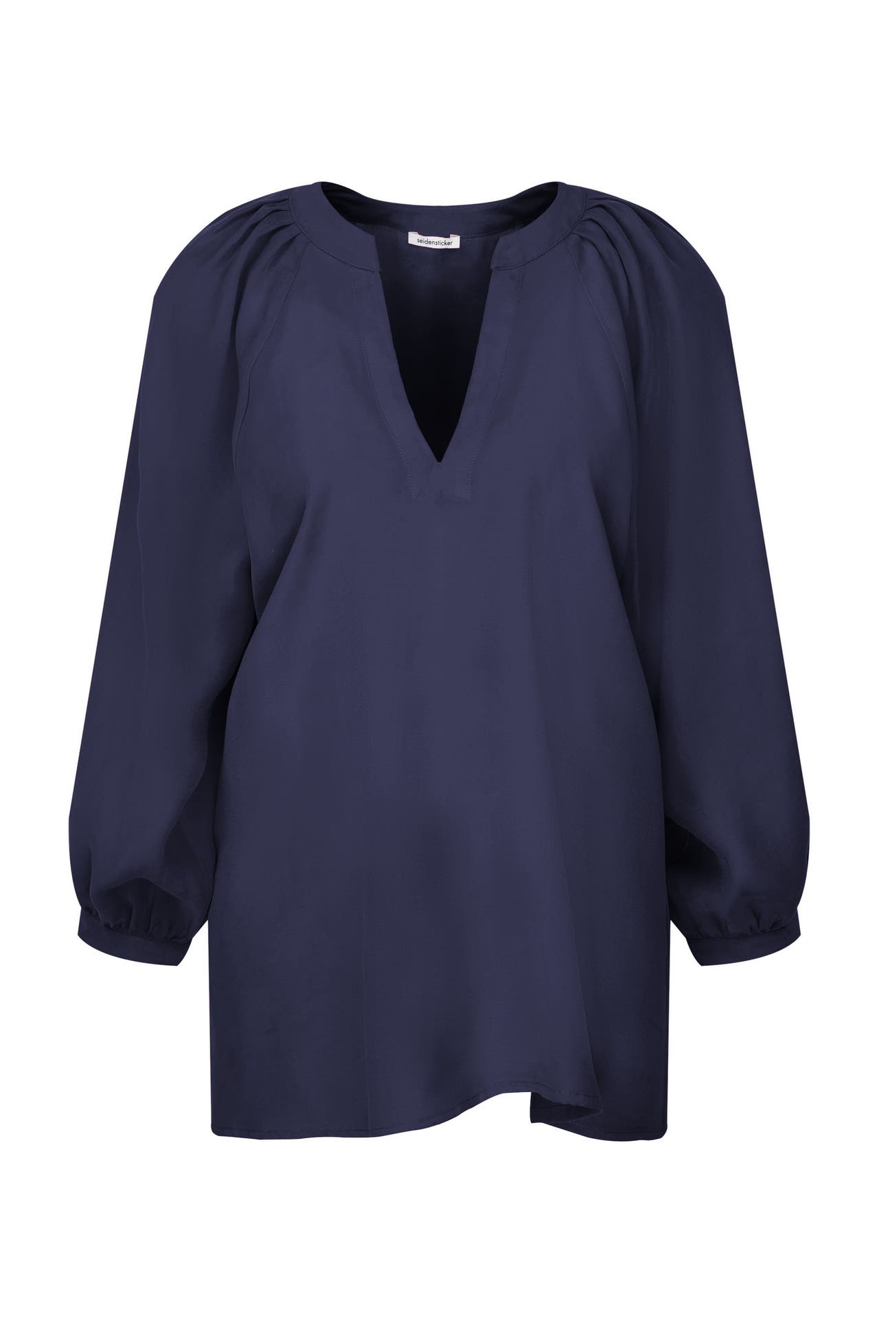 SEIDENSTICKER Business-Bluse Uni Dunkelblau, Bild 1