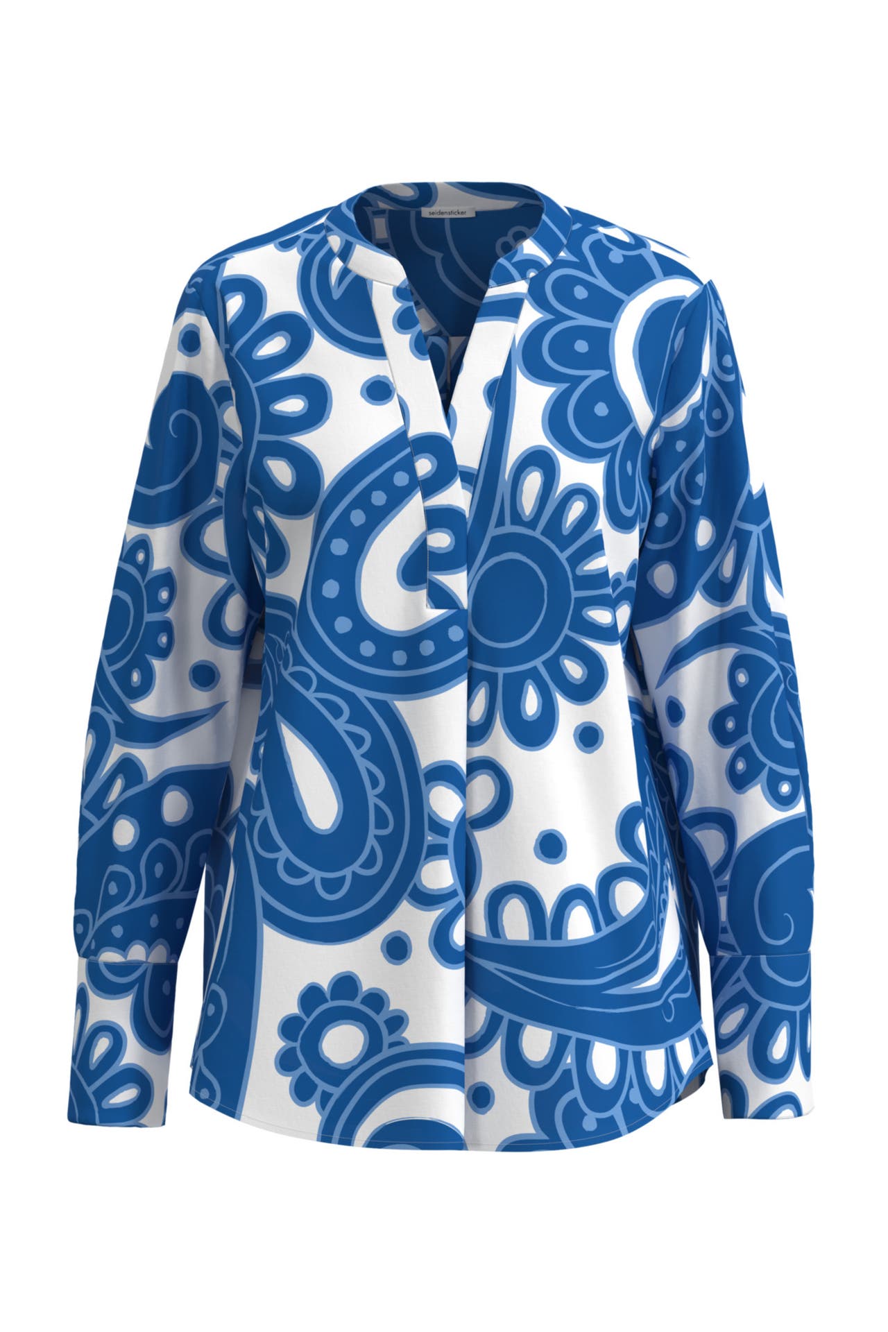 SEIDENSTICKER Business-Bluse Paisley Mittelblau, Bild 1