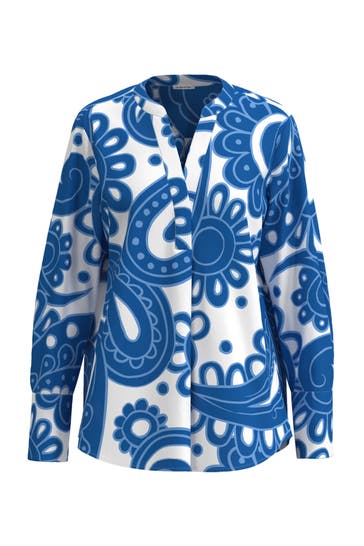SEIDENSTICKER Business-Bluse Paisley Mittelblau