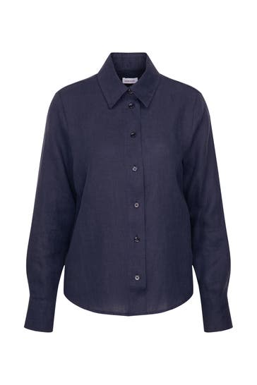 SEIDENSTICKER Business-Bluse Uni Dunkelblau