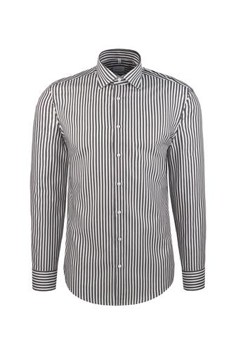SEIDENSTICKER Business-Hemd Gestreift Braun Slim Fit