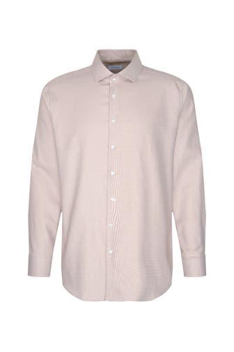 SEIDENSTICKER Business-Hemd Struktur Braun Regular Fit