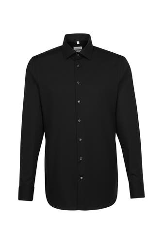 SEIDENSTICKER Business-Hemd Uni Schwarz Slim Fit