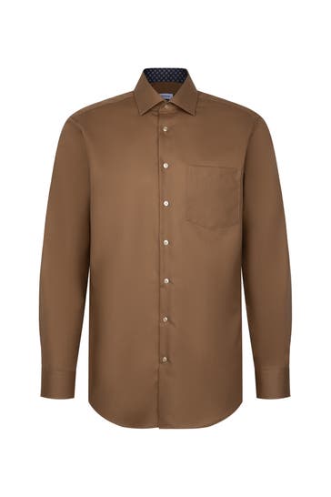 SEIDENSTICKER Business-Hemd Uni Braun Regular Fit