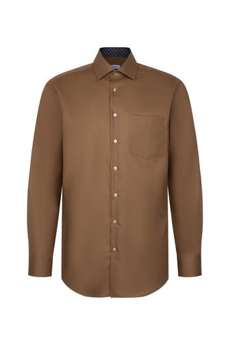 SEIDENSTICKER Business-Hemd Uni Braun Regular Fit