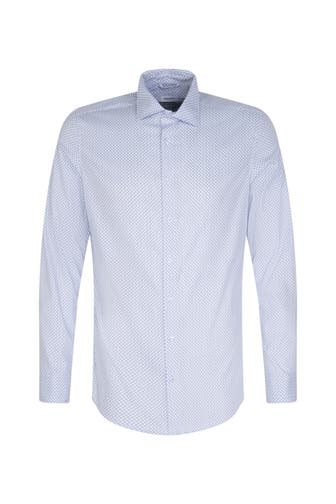 SEIDENSTICKER Business-Hemd Druck Hellblau Slim Fit